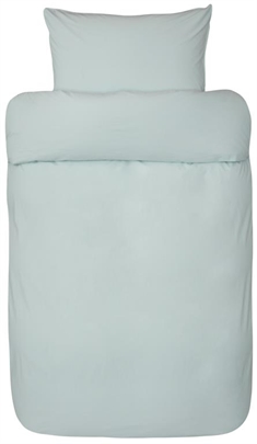 Blåt sengetøj 140x220 cm - Frøya himmelblå - Ensfarvet sengetøj - 100% stenvasket økologisk bomuld - Høie 
